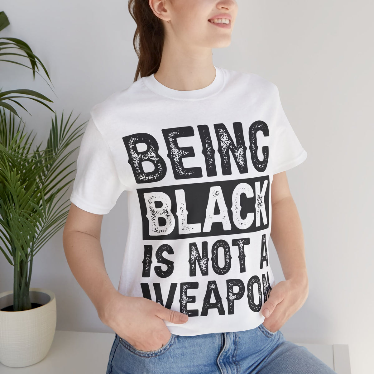 Being Black Not  A Weapon - Unisex Jersey Short Sleeve Tee - NGOWE STORE