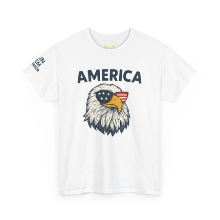 Patriotic Eagle Tee, Unisex Heavy Cotton Tee, USA Independence Day Shirt, American Apparel, 4th of July Top, Freedom Graphic Tee