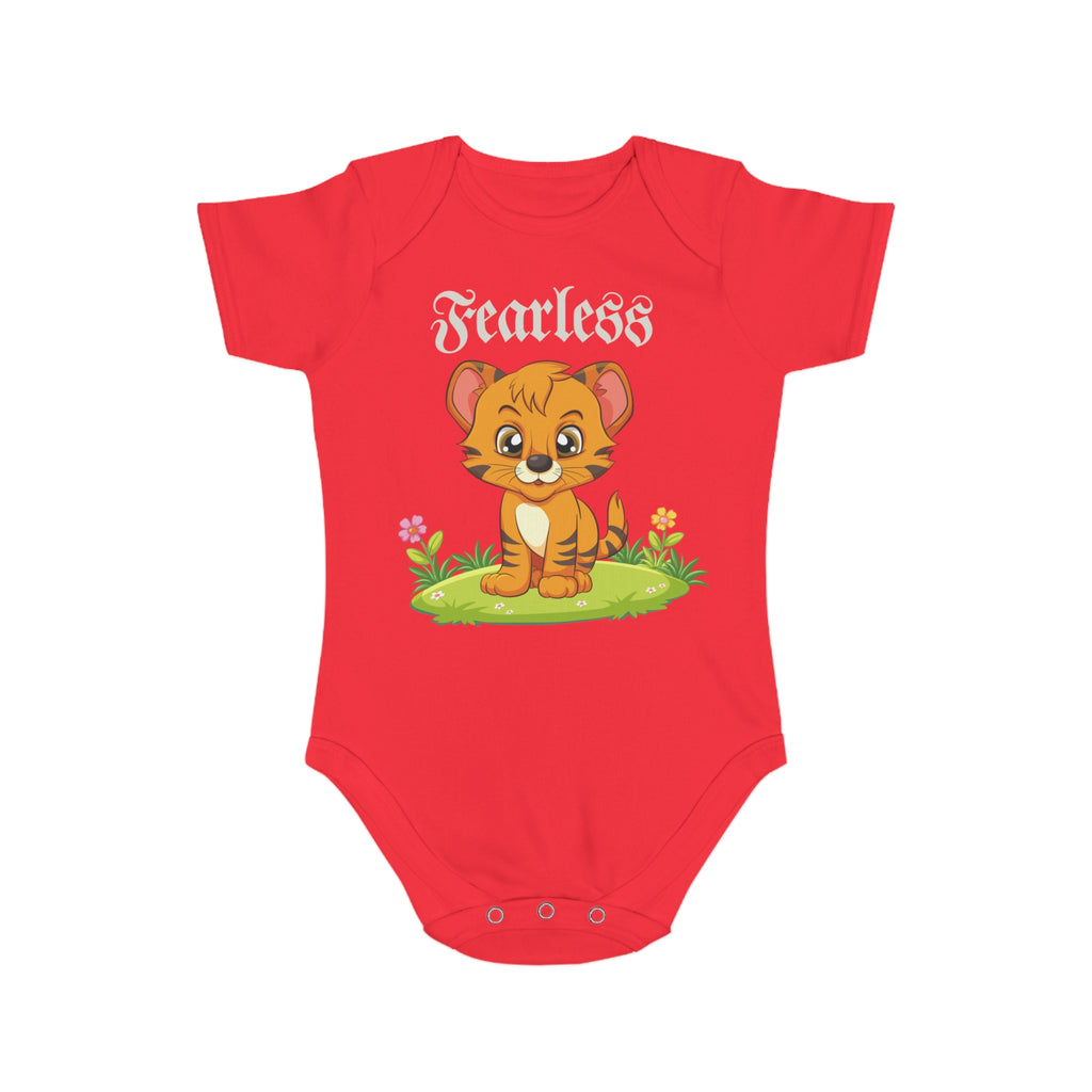 Fearless Baby Lion Cub Short Sleeve Baby Bodysuit - NGOWE STORE