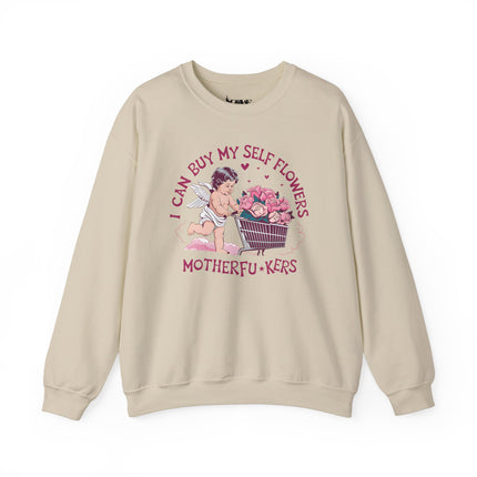 Valentine's Can Buy Myself Flowers Unisex Heavy Blend™ Crewneck Sweatshirt