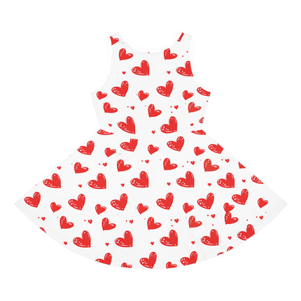 Valentines Hearts Girls' Sleeveless Sundress (AOP)