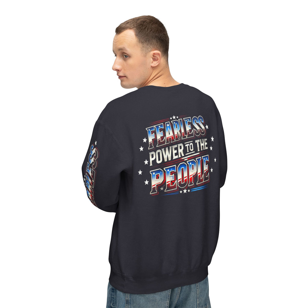 Fearless Power to the People Unisex Lightweight Crewneck Sweatshirt - Empowering Statement Apparel for Activists - NGOWE STORE