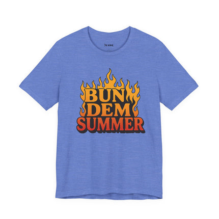 BUN DEM SUMMER Vibes! Graphic Tee - Unisex Short Sleeve T-Shirt, Fun Summer Outfit, Casual Wear, Beach Day Apparel, Gift for Summer Lovers