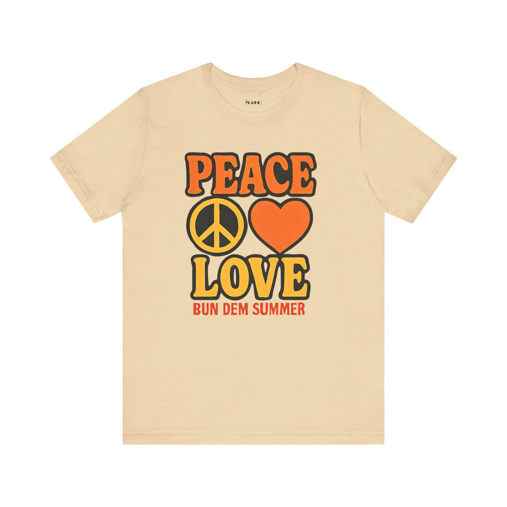 Peace & Love Summer Vibes Unisex Tee, Perfect for Festivals, Casual Outfits, Gifts, Music Events, and Spreading Positivity - NGOWE STORE