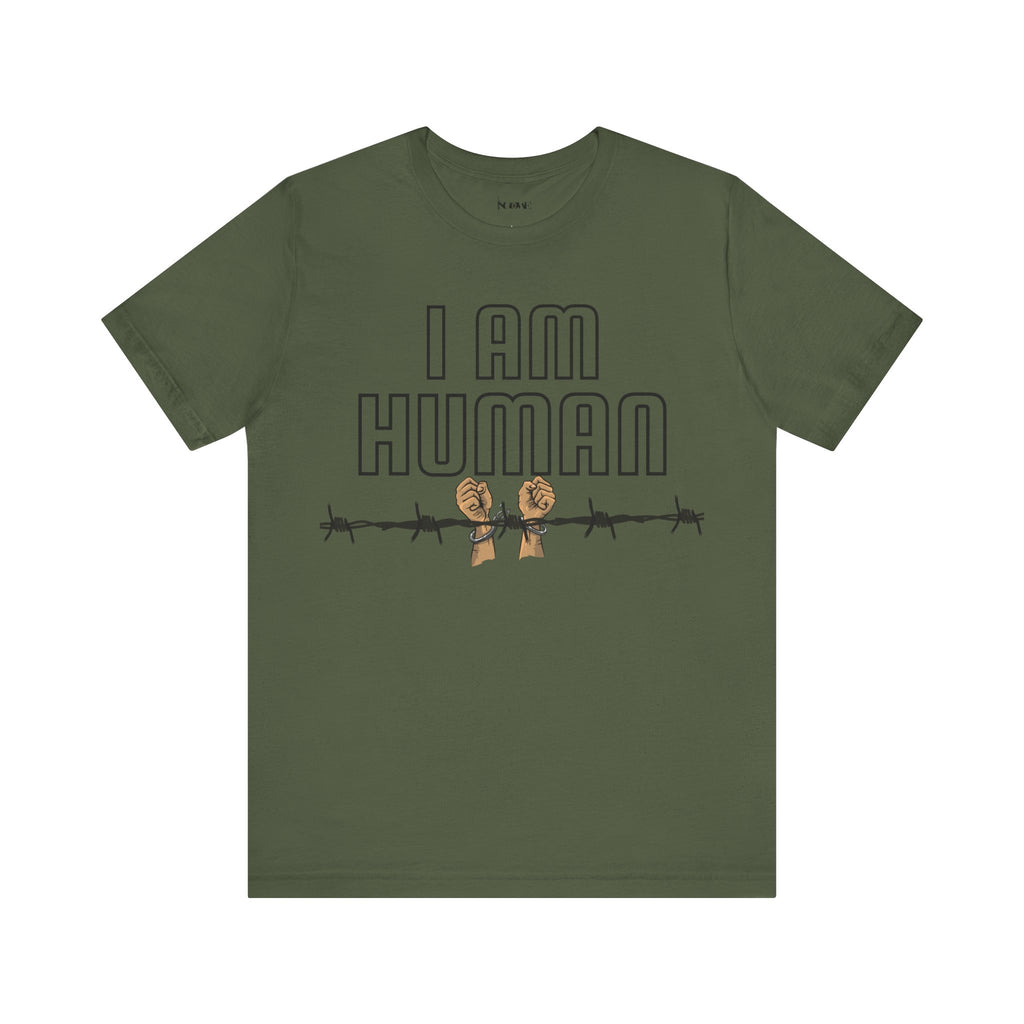 I AM HUMAN Unisex Jersey Tee - Empowerment & Humanity Message, Everyday Wear - NGOWE STORE
