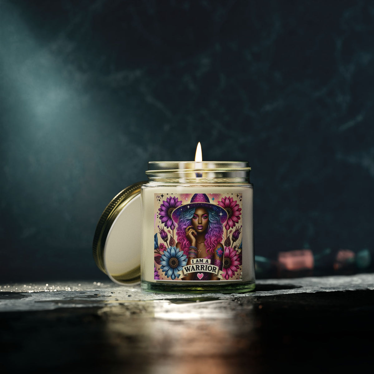 I Am A Warrior Affirmation Scented Candles, Coconut Apricot Wax (4oz, 9oz) - NGOWE STORE