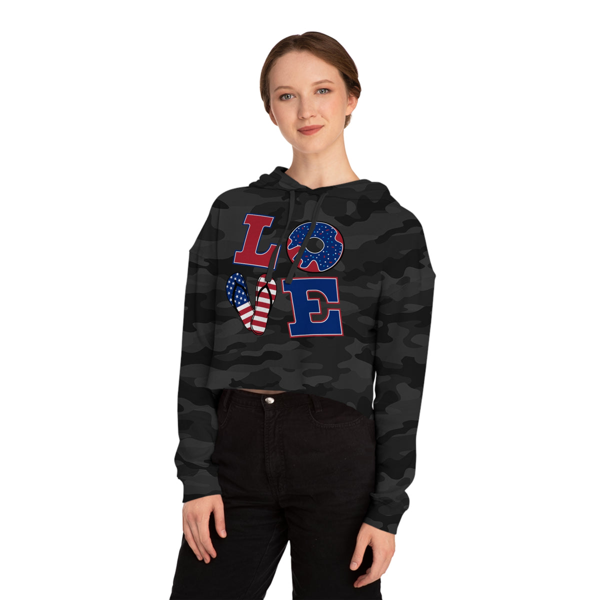 Love Women’s Cropped Hooded Sweatshirt - NGOWE STORE
