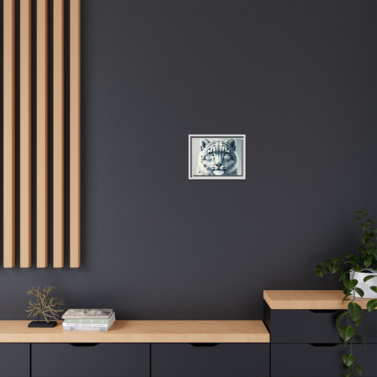 Snow Leopard Matte Canvas, Framed (Multi-color) - NGOWE STORE
