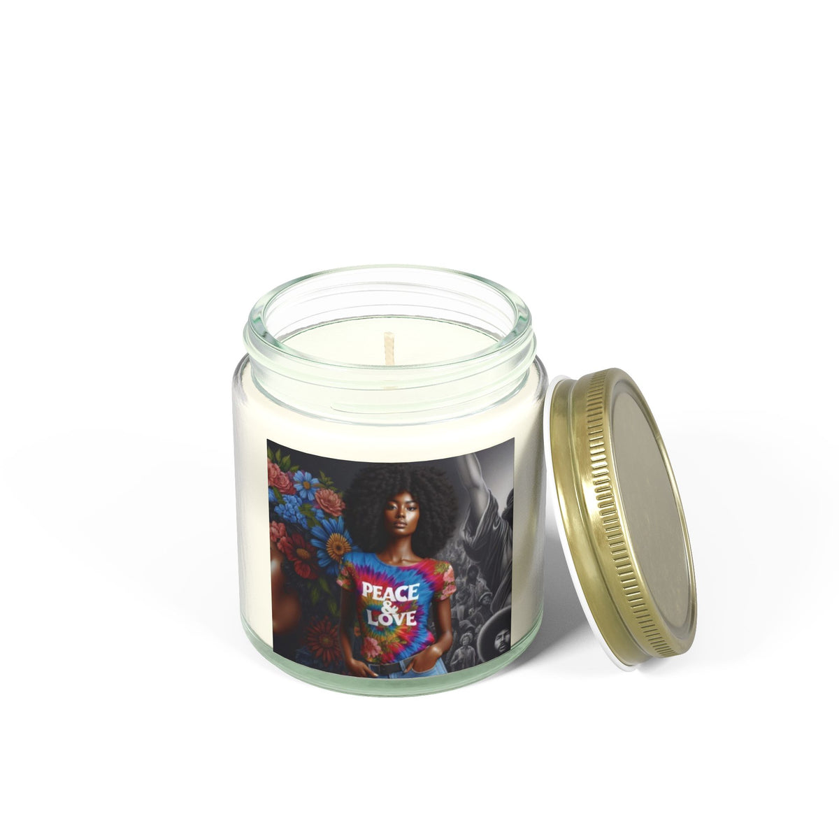 Peace and Love Scented Candles, Coconut Apricot Wax (4oz, 9oz) - NGOWE STORE