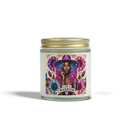 I Am A Warrior Affirmation Scented Candles, Coconut Apricot Wax (4oz, 9oz)