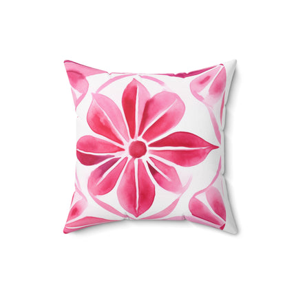 Pink Flower Spun Polyester Square Pillow - NGOWE STORE