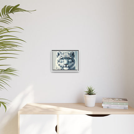 Snow Leopard Matte Canvas, Framed (Multi-color)