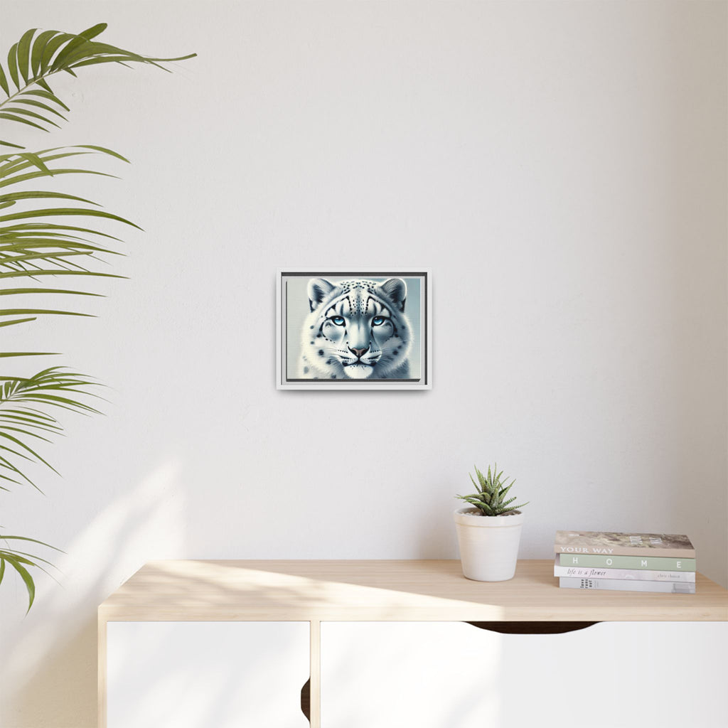 Snow Leopard Matte Canvas, Framed (Multi-color) - NGOWE STORE
