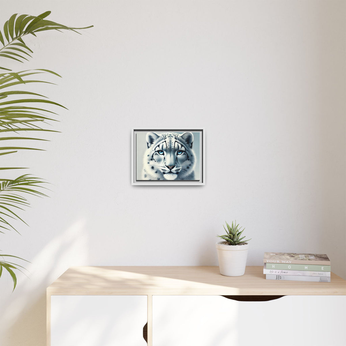 Snow Leopard Matte Canvas, Framed (Multi-color) - NGOWE STORE