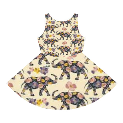 Elephant Print Girls' Sleeveless Sundress (AOP) - NGOWE STORE