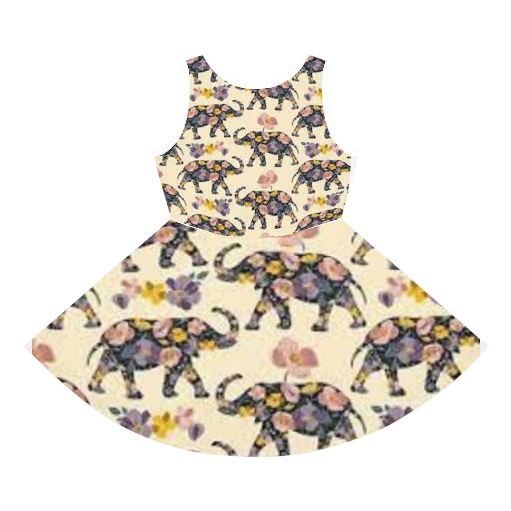Elephant Print Girls' Sleeveless Sundress (AOP) - NGOWE STORE