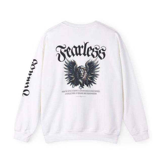 Fearless Lion Angel Unisex Heavy Blend™ Crewneck Sweatshirt - NGOWE STORE