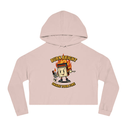 Bun Dem Summer Cropped Sweatshirt with Motivational Design Empire Edition - Burn Bright, Share Your Fire, Cute Hoodie for Women, Trendy Casual Wear, Gift for Her - NGOWE STORE