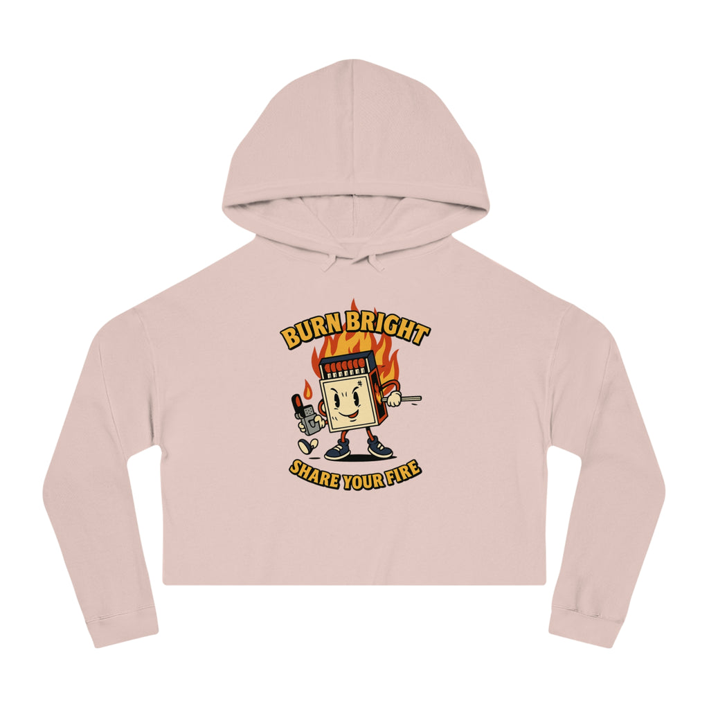 Bun Dem Summer Cropped Sweatshirt with Motivational Design Empire Edition - Burn Bright, Share Your Fire, Cute Hoodie for Women, Trendy Casual Wear, Gift for Her - NGOWE STORE