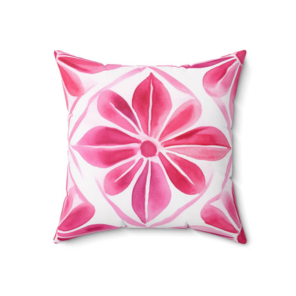 Pink Flower Spun Polyester Square Pillow - NGOWE STORE