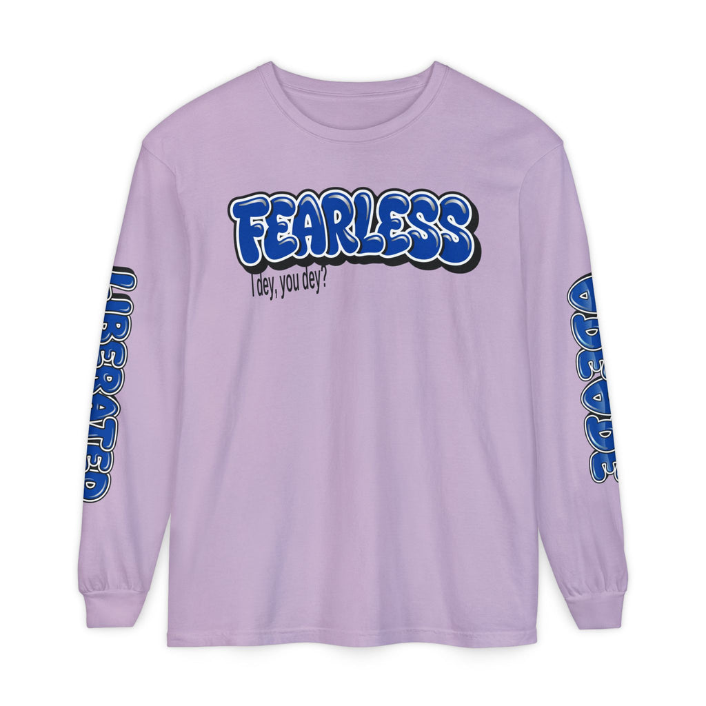 FEARLESS “AdeAde No Excuses” Long Sleeve T-Shirt | NGOWE Fearless Collection – Unisex Motivation Garment-dyed - NGOWE STORE