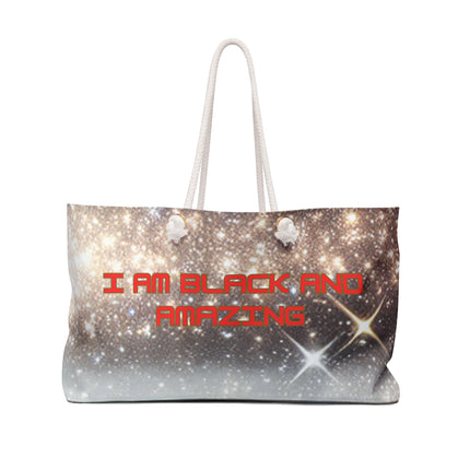 Black Amazing Affirmation Weekender Bag