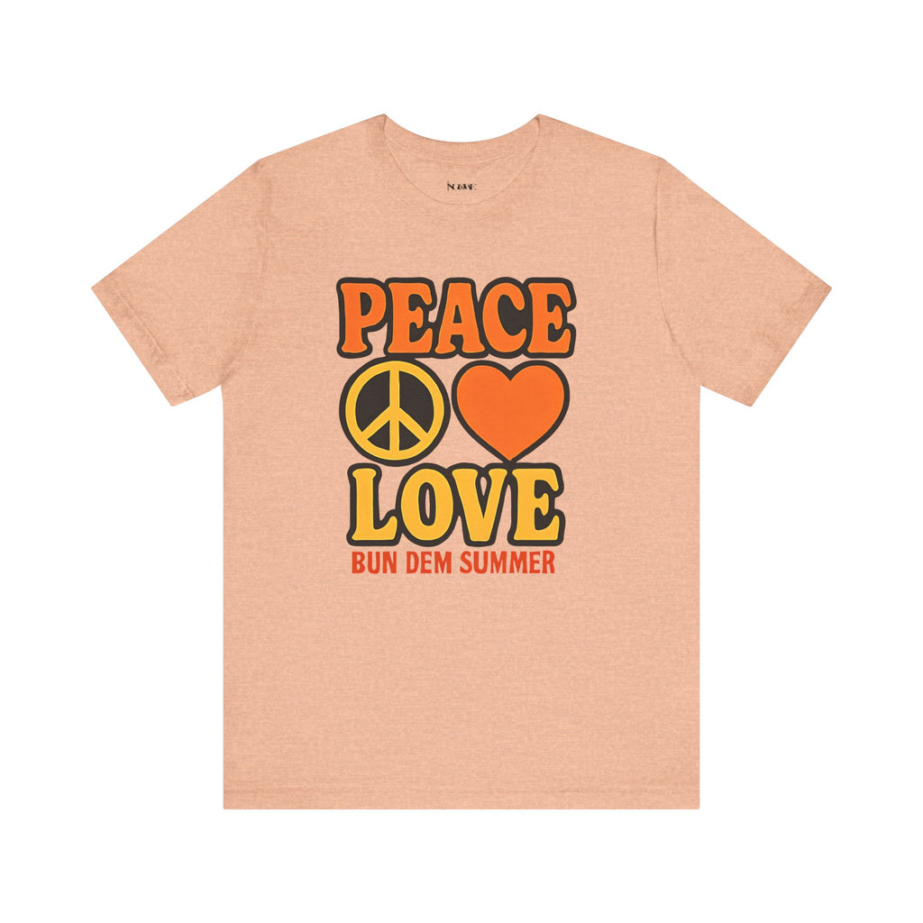 Peace & Love Summer Vibes Unisex Tee, Perfect for Festivals, Casual Outfits, Gifts, Music Events, and Spreading Positivity - NGOWE STORE