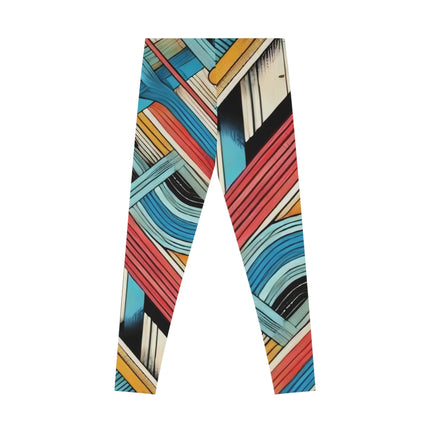 Lines All Around Stretchy Leggings (AOP) - NGOWE STORE