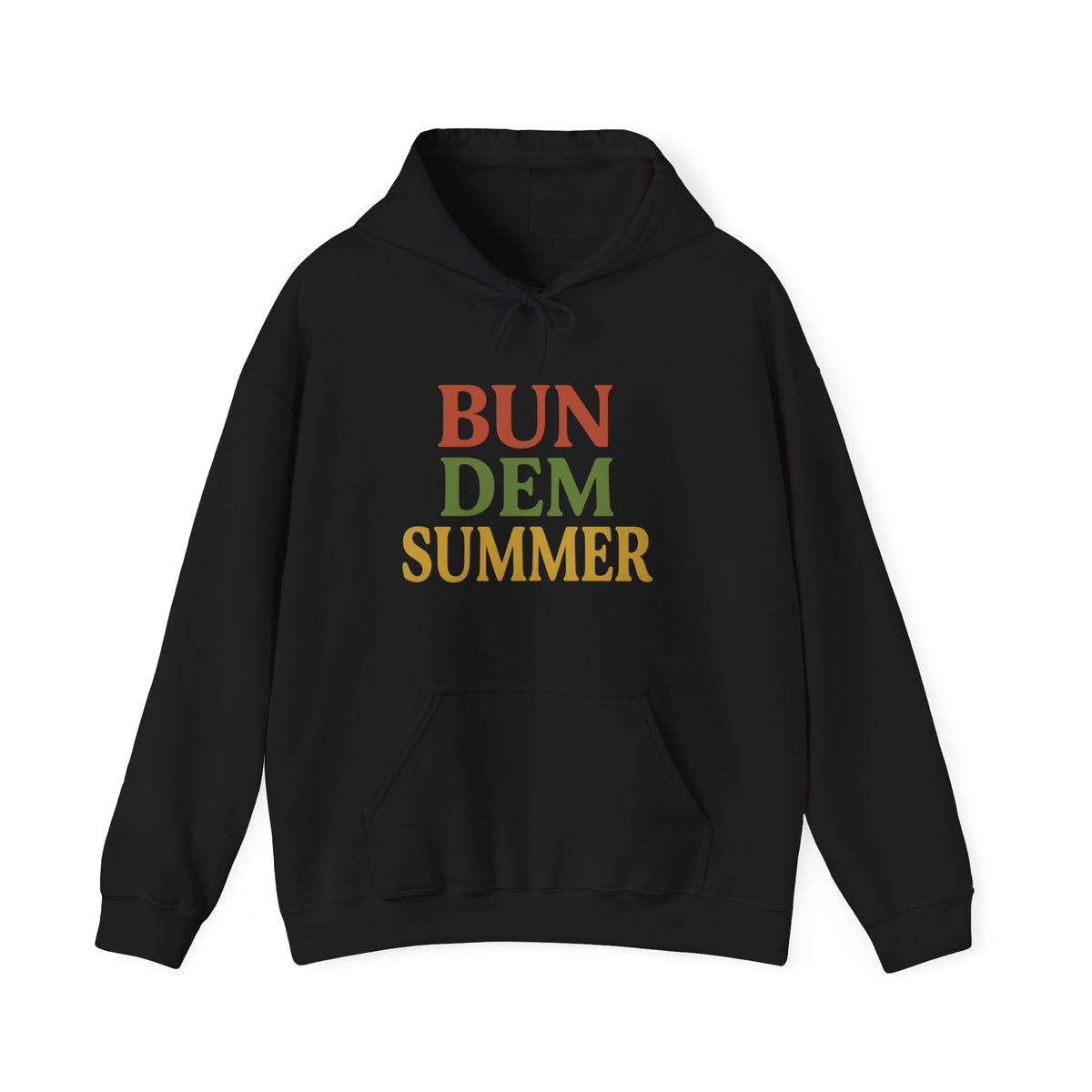 Bun Dem Summer Vibes Hooded Sweatshirt - Empire Editon Cozy Unisex Hoodie, Love Not War Casual Summer Apparel, Gift for Festivals, Outdoor Gatherings, Relaxed Style Sweatshirt - NGOWE STORE