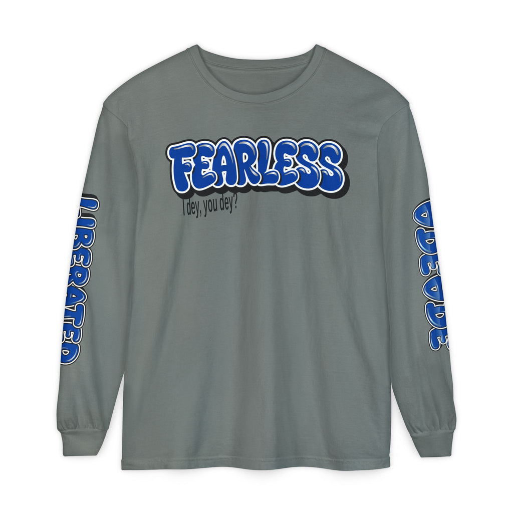 FEARLESS “AdeAde No Excuses” Long Sleeve T-Shirt | NGOWE Fearless Collection – Unisex Motivation Garment-dyed - NGOWE STORE