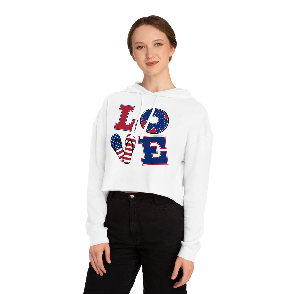 Love Women’s Cropped Hooded Sweatshirt - NGOWE STORE