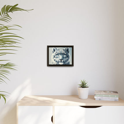 Snow Leopard Matte Canvas, Framed (Multi-color)