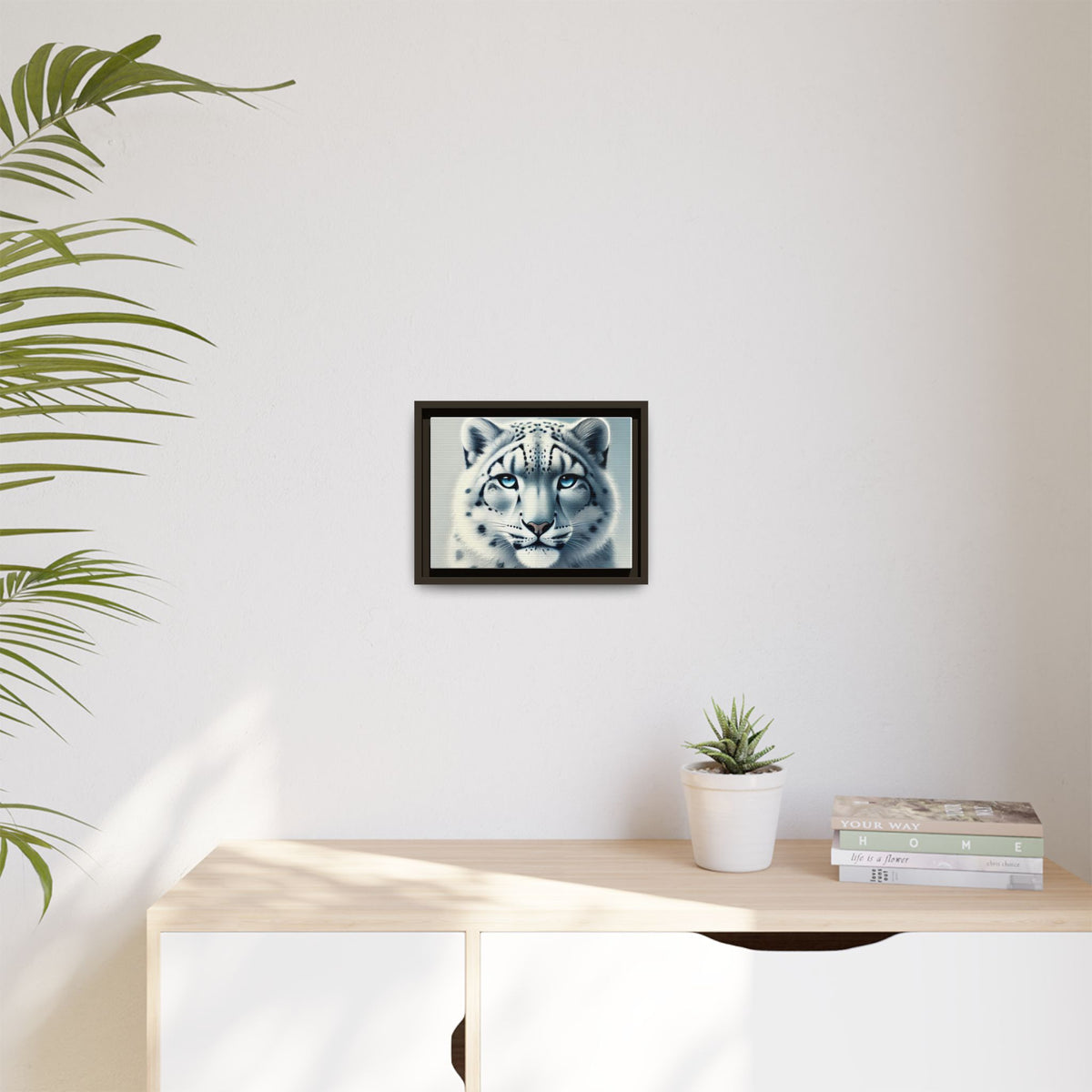 Snow Leopard Matte Canvas, Framed (Multi-color) - NGOWE STORE