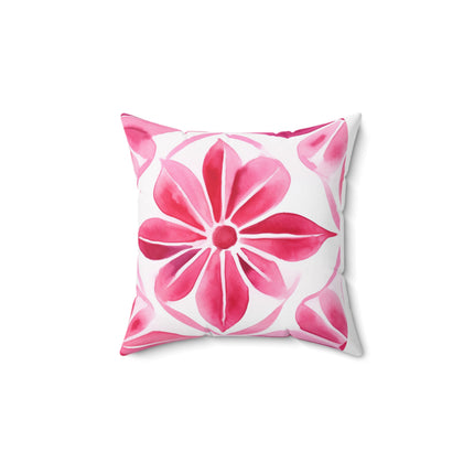 Pink Flower Spun Polyester Square Pillow - NGOWE STORE