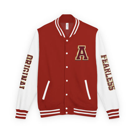 AdeAde “Original Fire” Varsity Jacket (Unisex) | NGOWE Designs Streetwear Heavyweight Letterman Jacket - NGOWE STORE