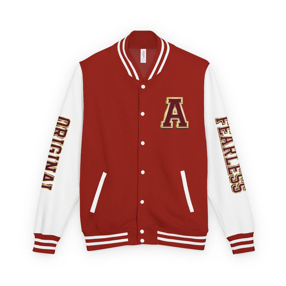 AdeAde “Original Fire” Varsity Jacket (Unisex) | NGOWE Designs Streetwear Heavyweight Letterman Jacket - NGOWE STORE
