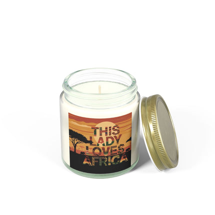 This Lady Loves Africa Scented Candles, Coconut Apricot Wax (4oz, 9oz)