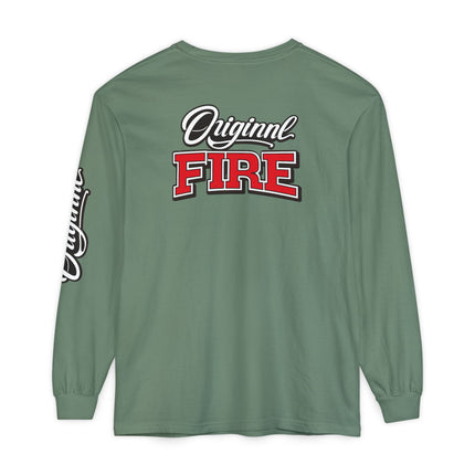 ORIGINAL FIRE™ 2026 — Fearless Long Sleeve. Unisex Garment-dyed Long Sleeve T-Shirt