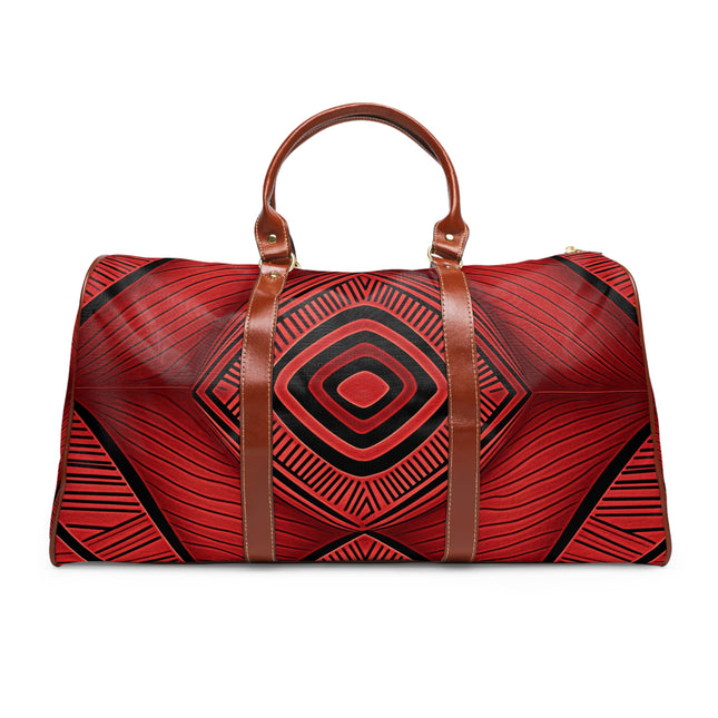 Red Diamond Pattern Waterproof Travel Bag - NGOWE STORE