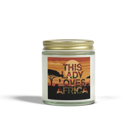 This Lady Loves Africa Scented Candles, Coconut Apricot Wax (4oz, 9oz)