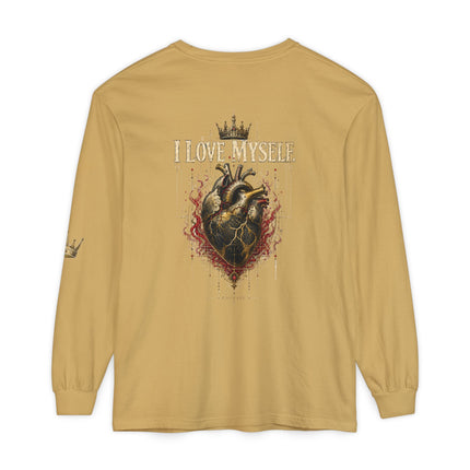 I Love Myself - Unisex Garment-dyed Long Sleeve T-Shirt - NGOWE STORE