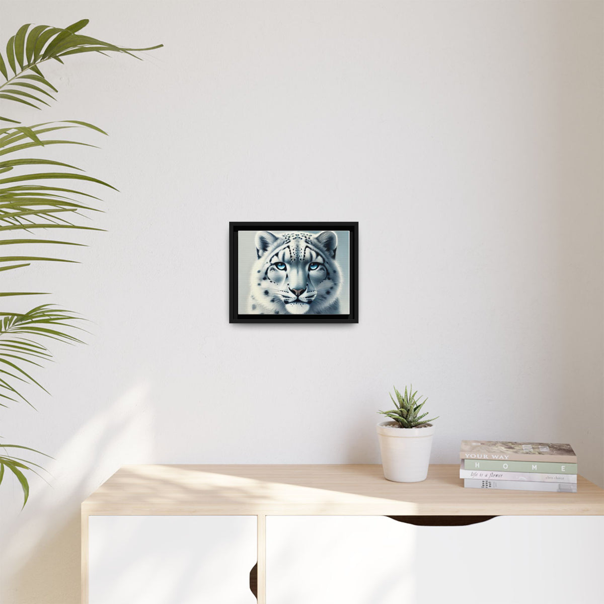 Snow Leopard Matte Canvas, Framed (Multi-color) - NGOWE STORE