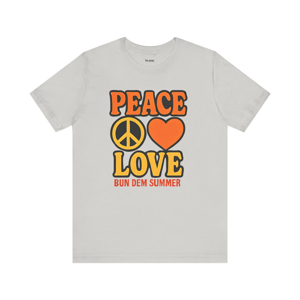 Peace & Love Summer Vibes Unisex Tee, Perfect for Festivals, Casual Outfits, Gifts, Music Events, and Spreading Positivity - NGOWE STORE