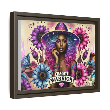 I Am A Warrior Affirmation Matte Canvas, Framed (Multi-color)