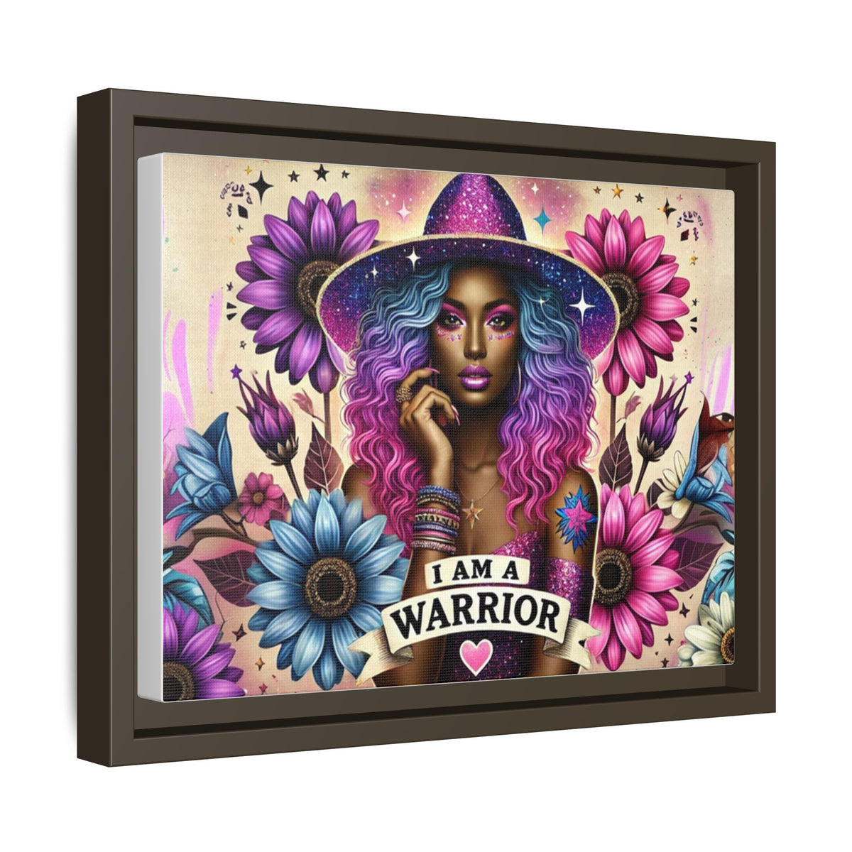 I Am A Warrior Affirmation Matte Canvas, Framed (Multi-color) - NGOWE STORE