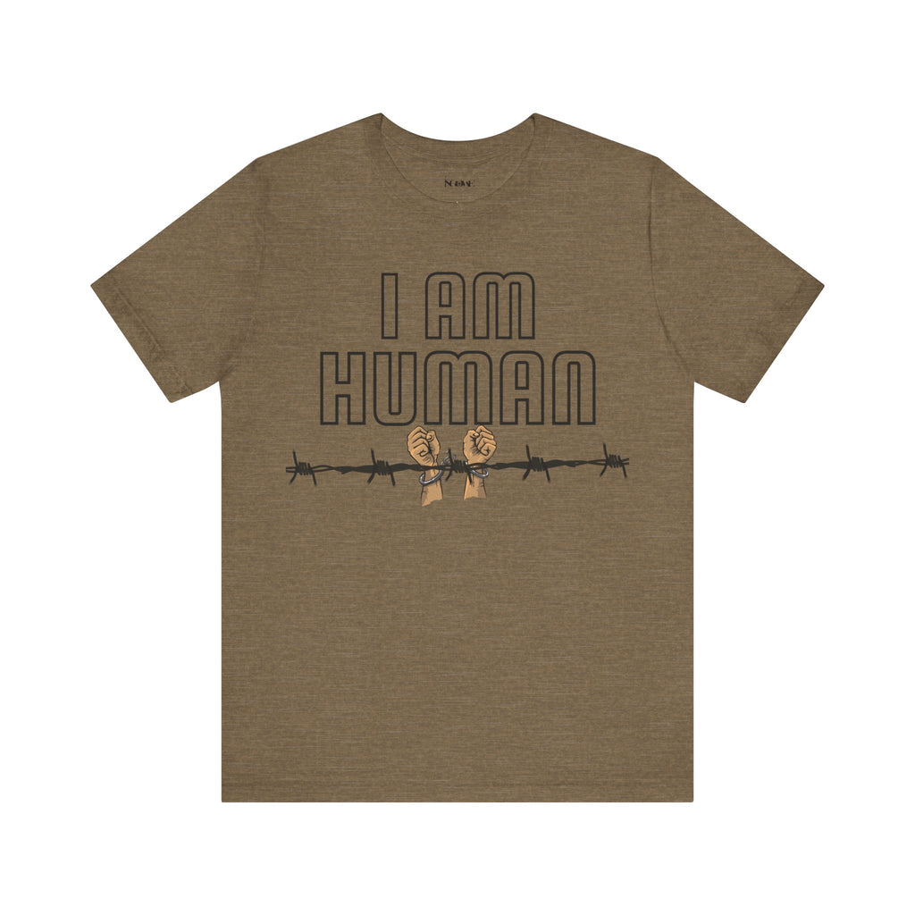 I AM HUMAN Unisex Jersey Tee - Empowerment & Humanity Message, Everyday Wear - NGOWE STORE