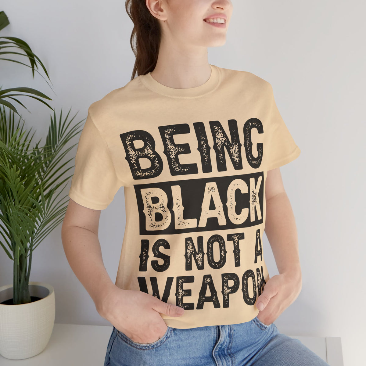 Being Black Not  A Weapon - Unisex Jersey Short Sleeve Tee - NGOWE STORE