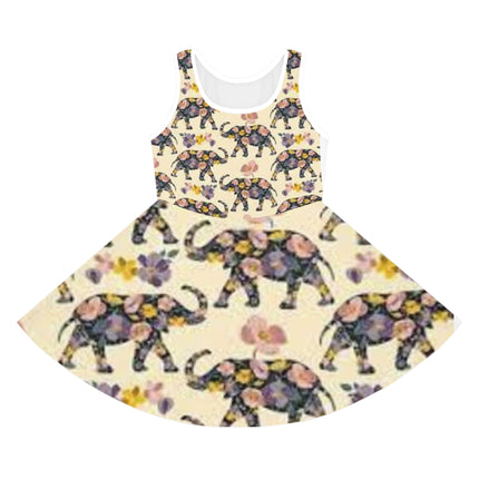 Elephant Print Girls' Sleeveless Sundress (AOP) - NGOWE STORE