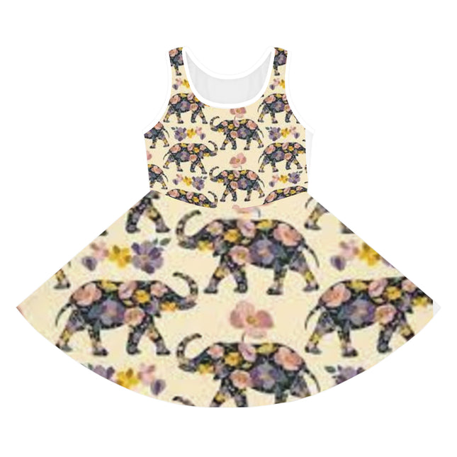 Elephant Print Girls' Sleeveless Sundress (AOP) - NGOWE STORE