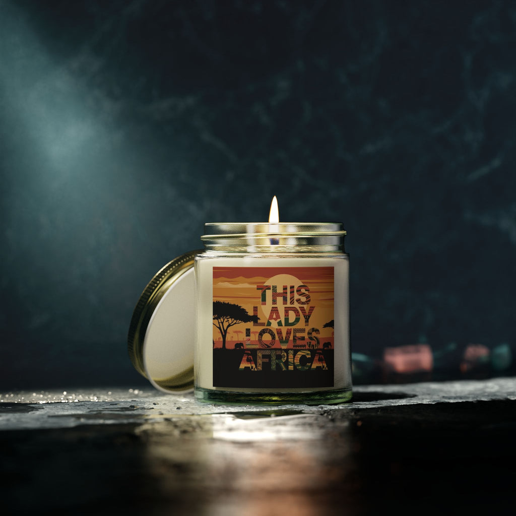 This Lady Loves Africa Scented Candles, Coconut Apricot Wax (4oz, 9oz) - NGOWE STORE